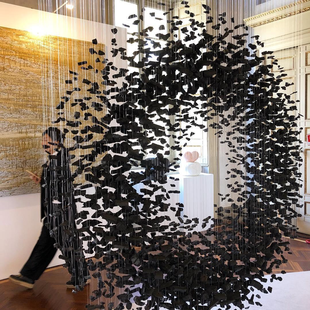 Arsilus Charcoal Stone Sculptural Chandelier Letter M to R-Neutral Decor