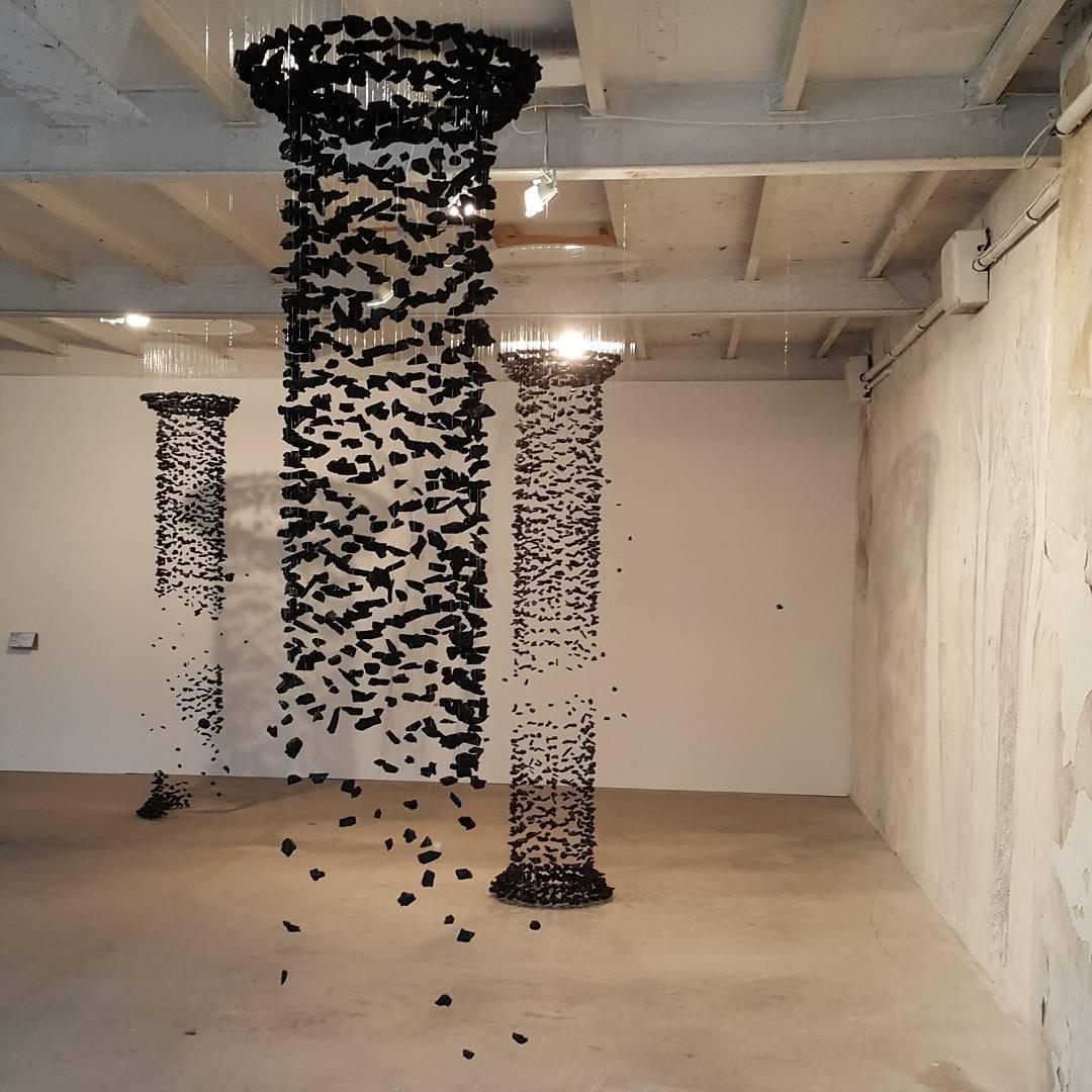 Arsilus Charcoal Stone Sculptural Chandelier Letter M to R-Neutral Decor