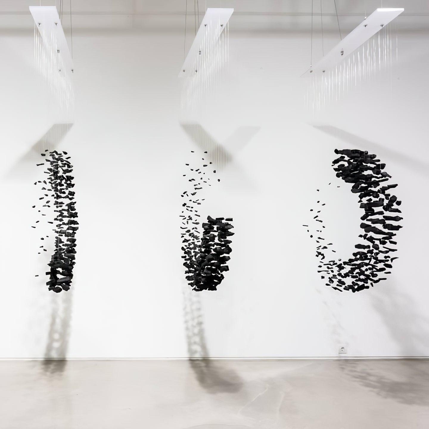 Arsilus Charcoal Stone Sculptural Chandelier Letter M to R-Neutral Decor