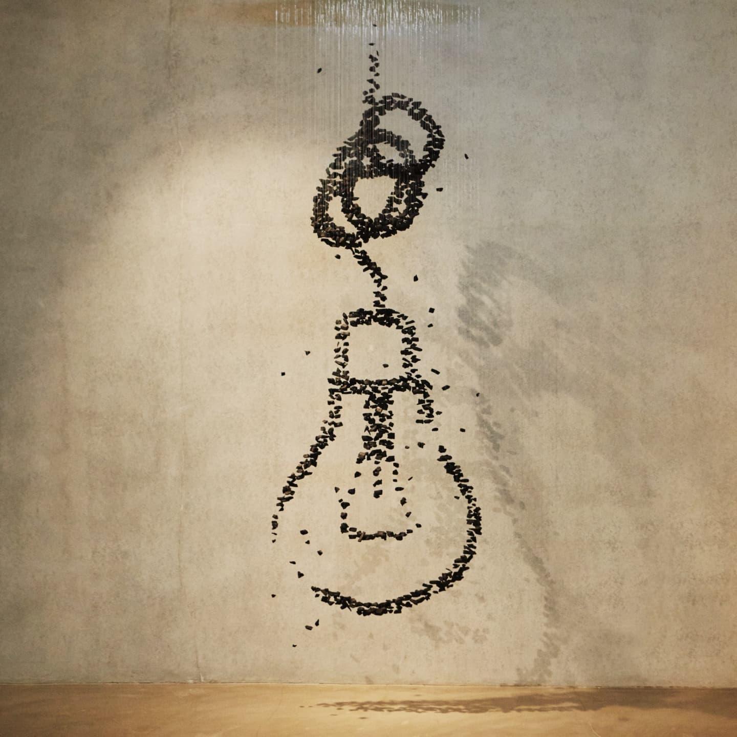 Arsilus Charcoal Stone Sculptural Chandelier Letter G to L-Neutral Decor