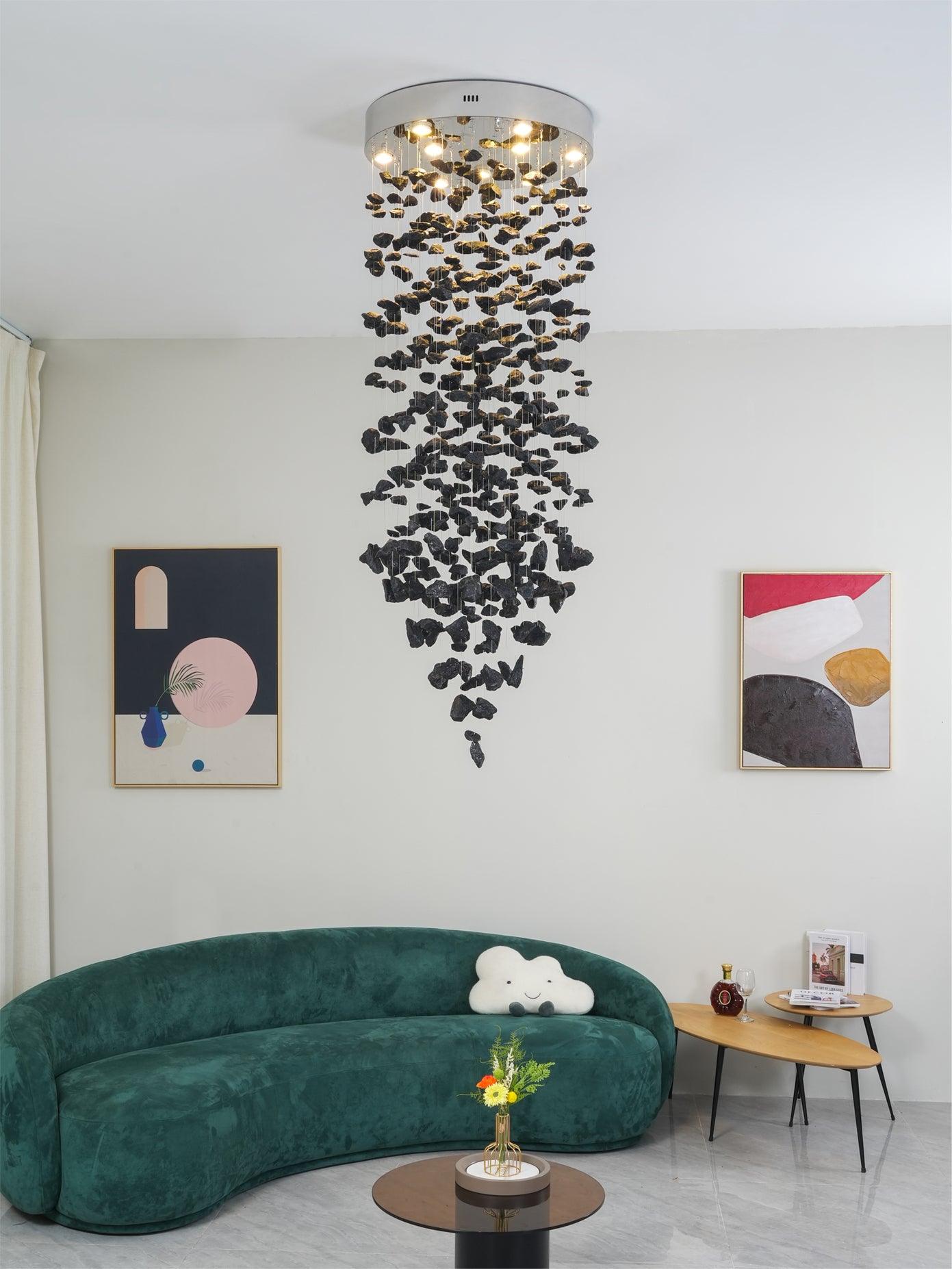 Vaelior Postmodern Luxury Black Stones Chandeliers-Neutral Decor