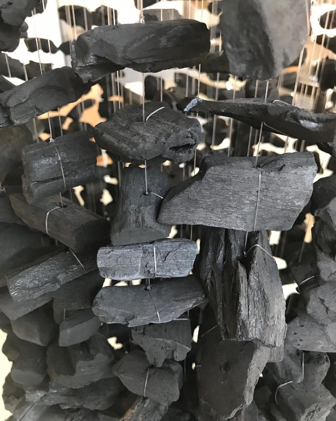 Arsilus Charcoal Stone Sculptural Chandelier Letter S to Z-Neutral Decor