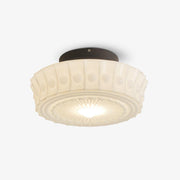 Solara Ceiling Lamp White Glass Floral for Living Room-Neutral Decor