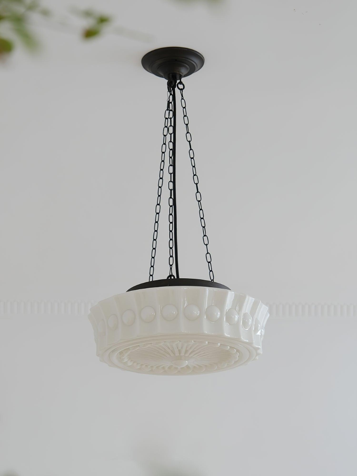 Sirixon Pendant Lamp Chain White Glass-Neutral Decor
