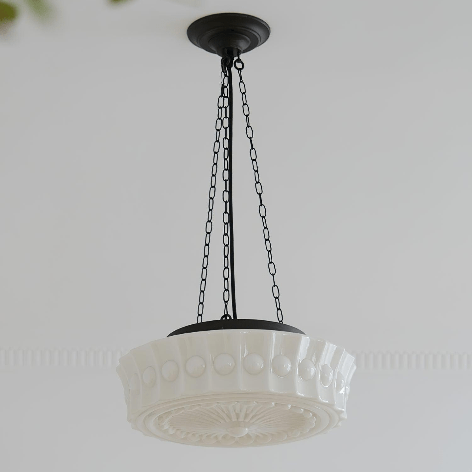 Sirixon Pendant Lamp Chain White Glass-Neutral Decor