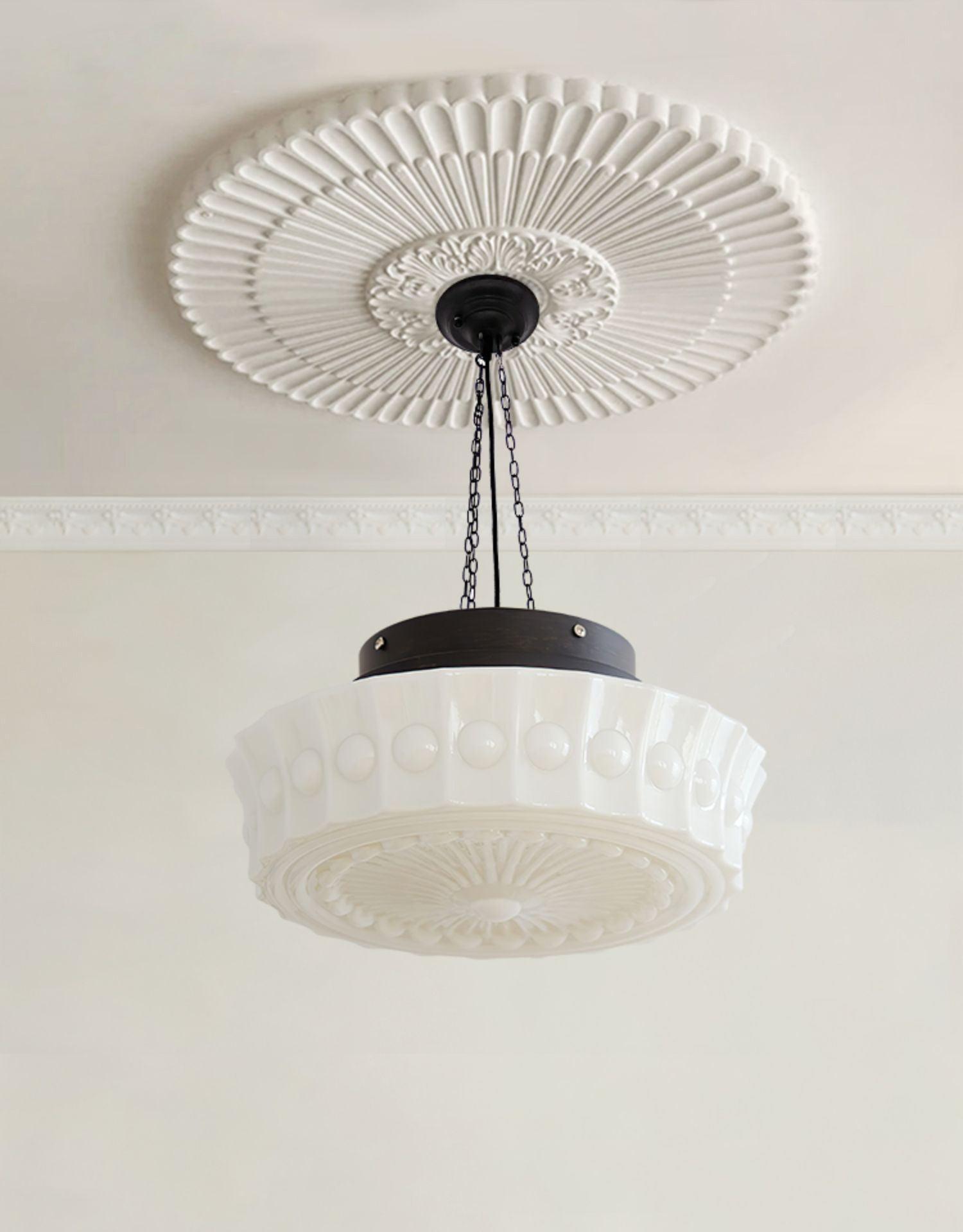 Sirixon Pendant Lamp Chain White Glass-Neutral Decor