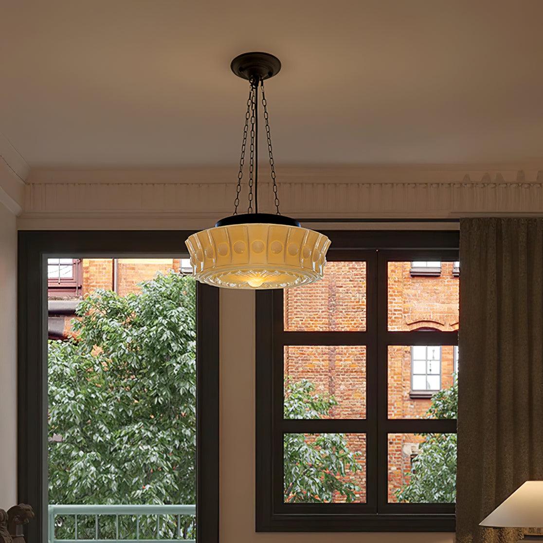 Sirixon Pendant Lamp Chain White Glass-Neutral Decor