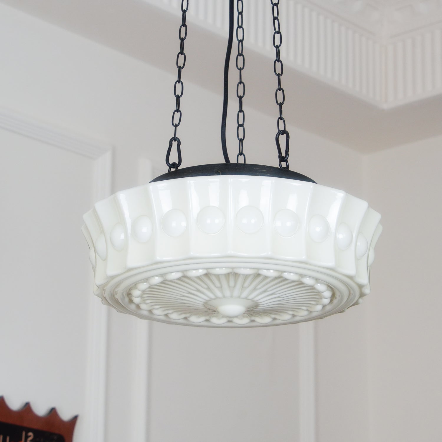 Sirixon Pendant Lamp Chain White Glass-Neutral Decor