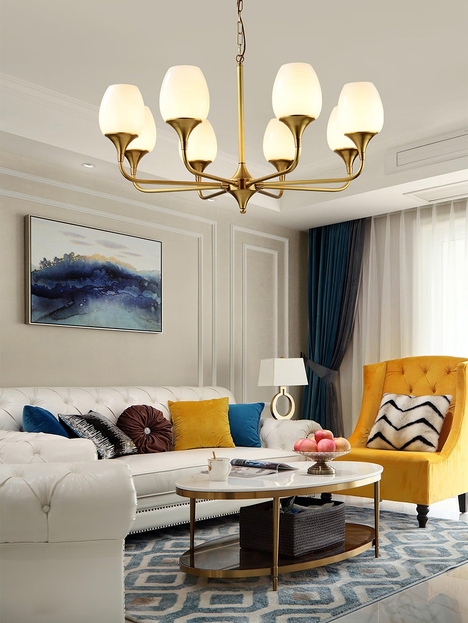 Gleam Elegant Brass Chandelier-Neutral Decor