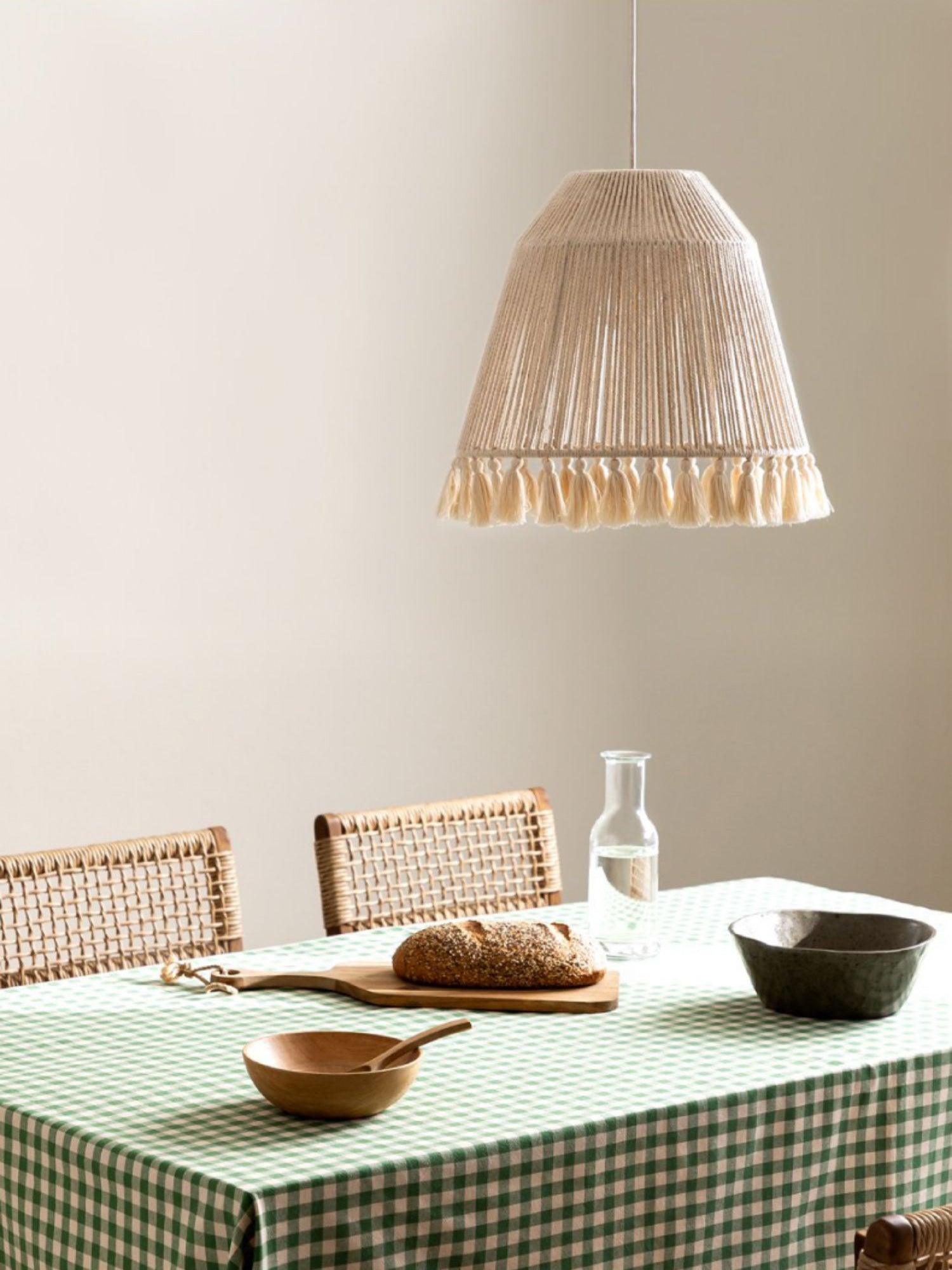 Hlugan Traditional Tassel Rope Pendant Light-Neutral Decor