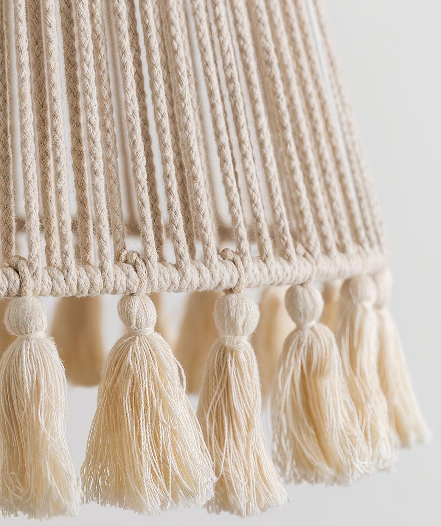 Hlugan Traditional Tassel Rope Pendant Light-Neutral Decor