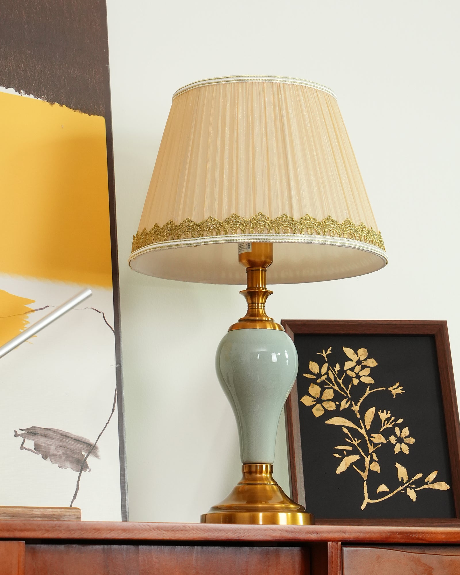 Mirova Ceramic Fabric Table Lamp-Neutral Decor
