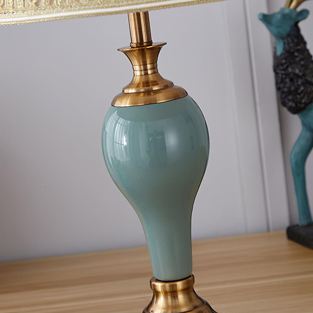 Mirova Ceramic Fabric Table Lamp-Neutral Decor