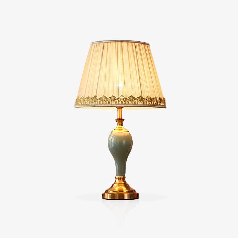 Mirova Ceramic Fabric Table Lamp-Neutral Decor