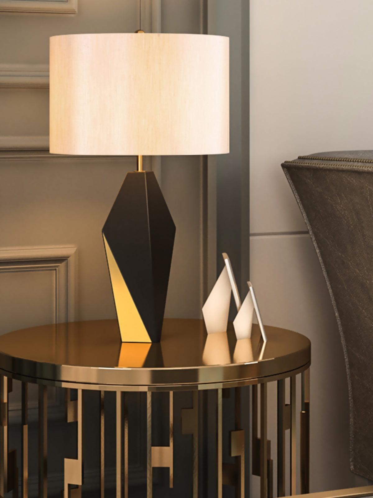 Prism Contemporary Fabric Table Lamp-Neutral Decor