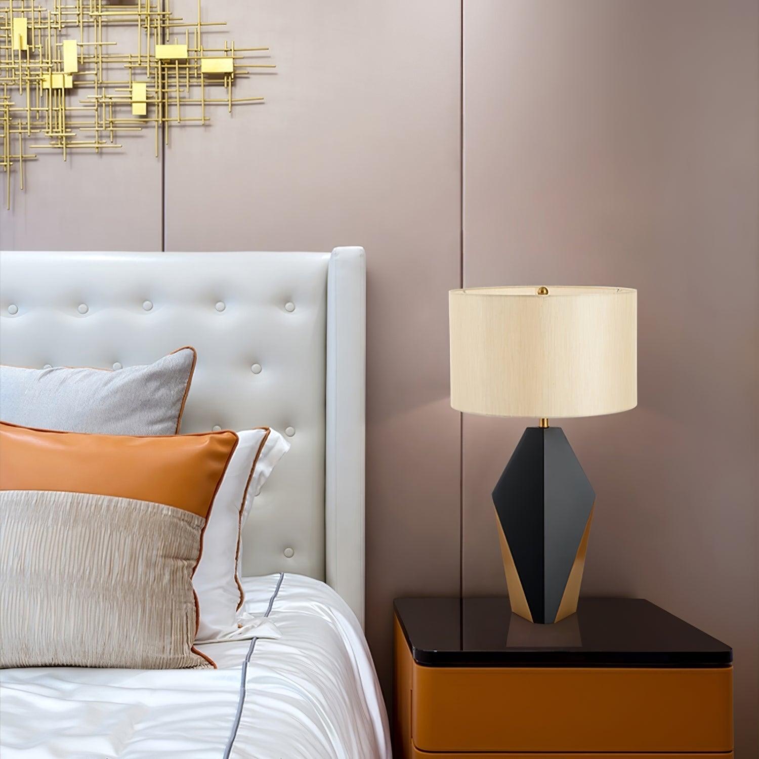 Prism Contemporary Fabric Table Lamp-Neutral Decor