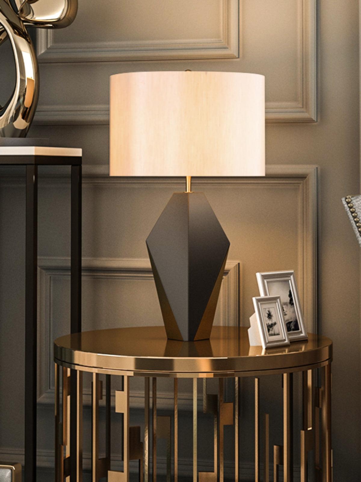 Prism Contemporary Fabric Table Lamp-Neutral Decor