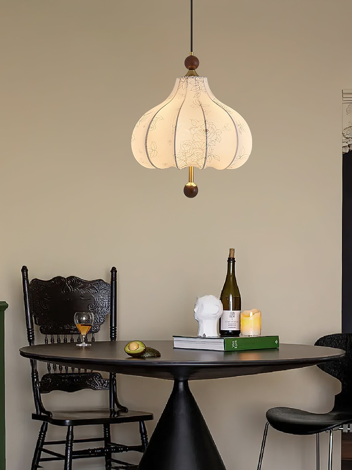 Favian Vintage Wood Pendant Lamp-Neutral Decor