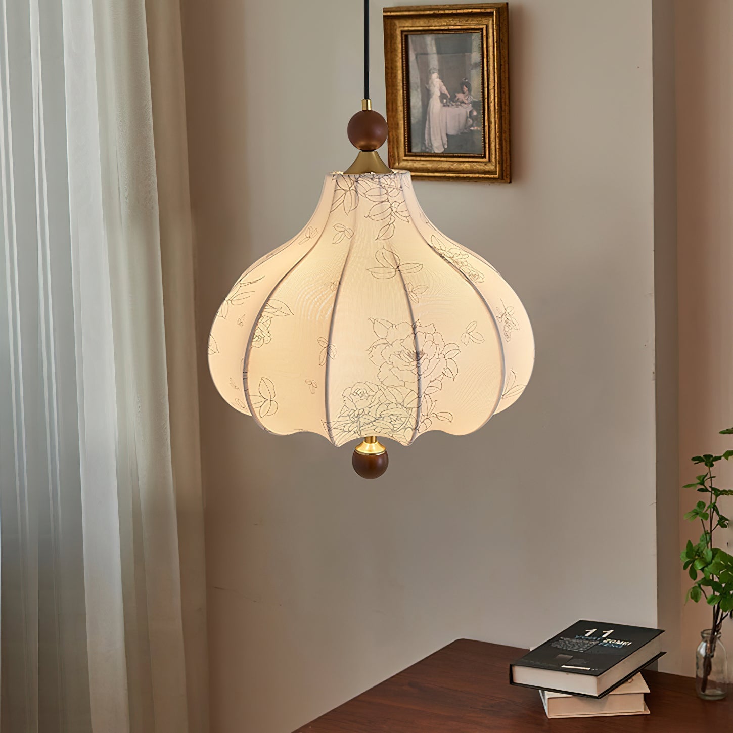 Favian Vintage Wood Pendant Lamp-Neutral Decor
