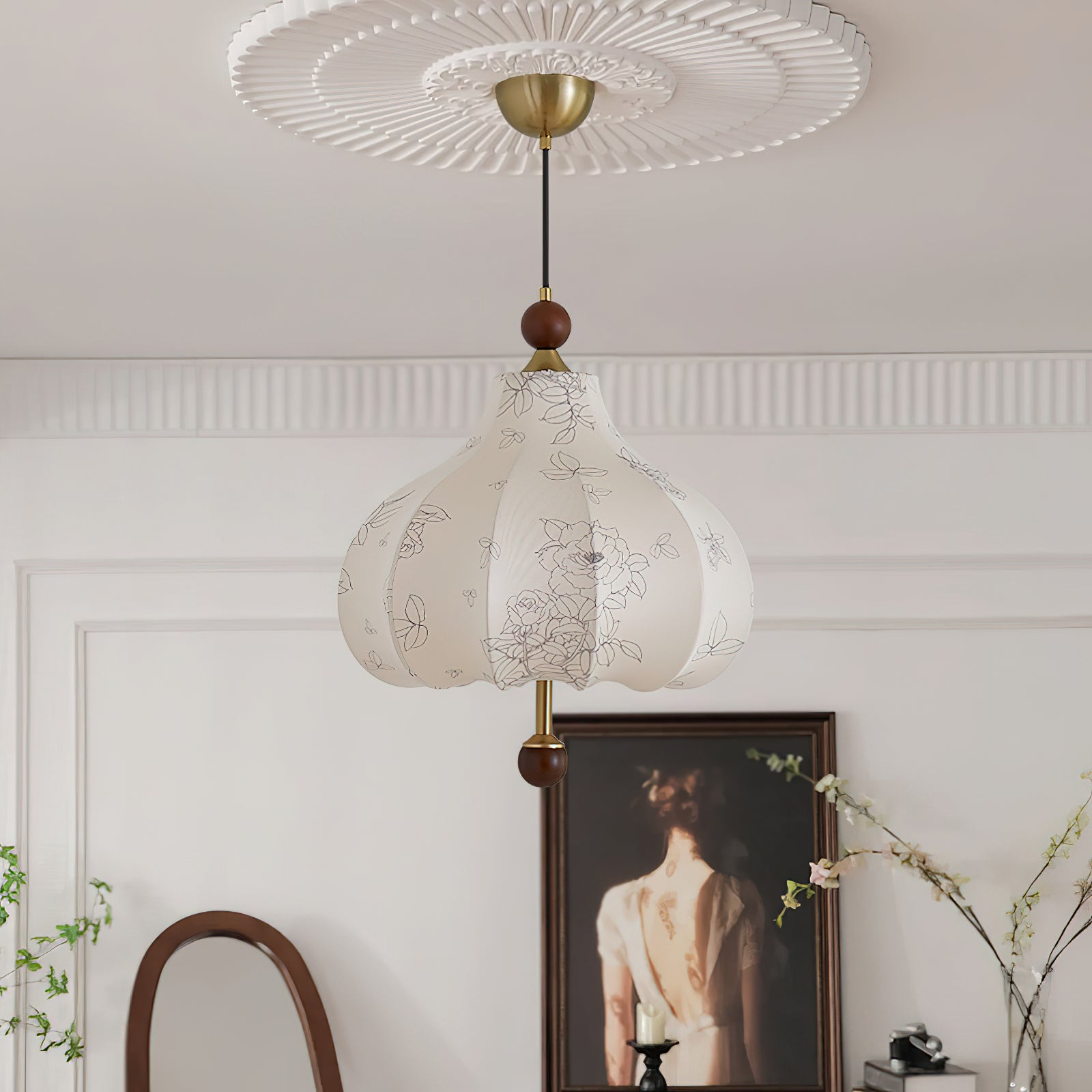 Favian Vintage Wood Pendant Lamp-Neutral Decor