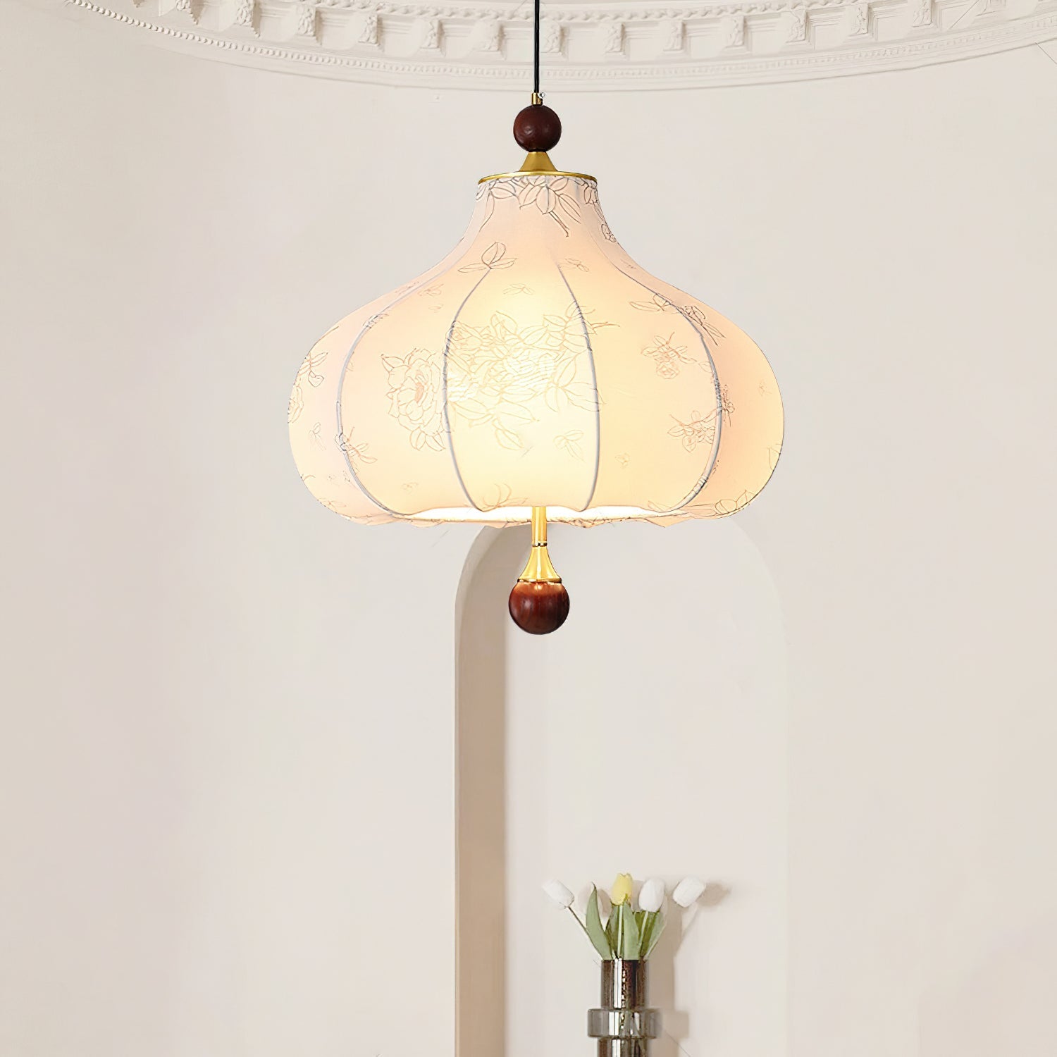 Favian Vintage Wood Pendant Lamp-Neutral Decor