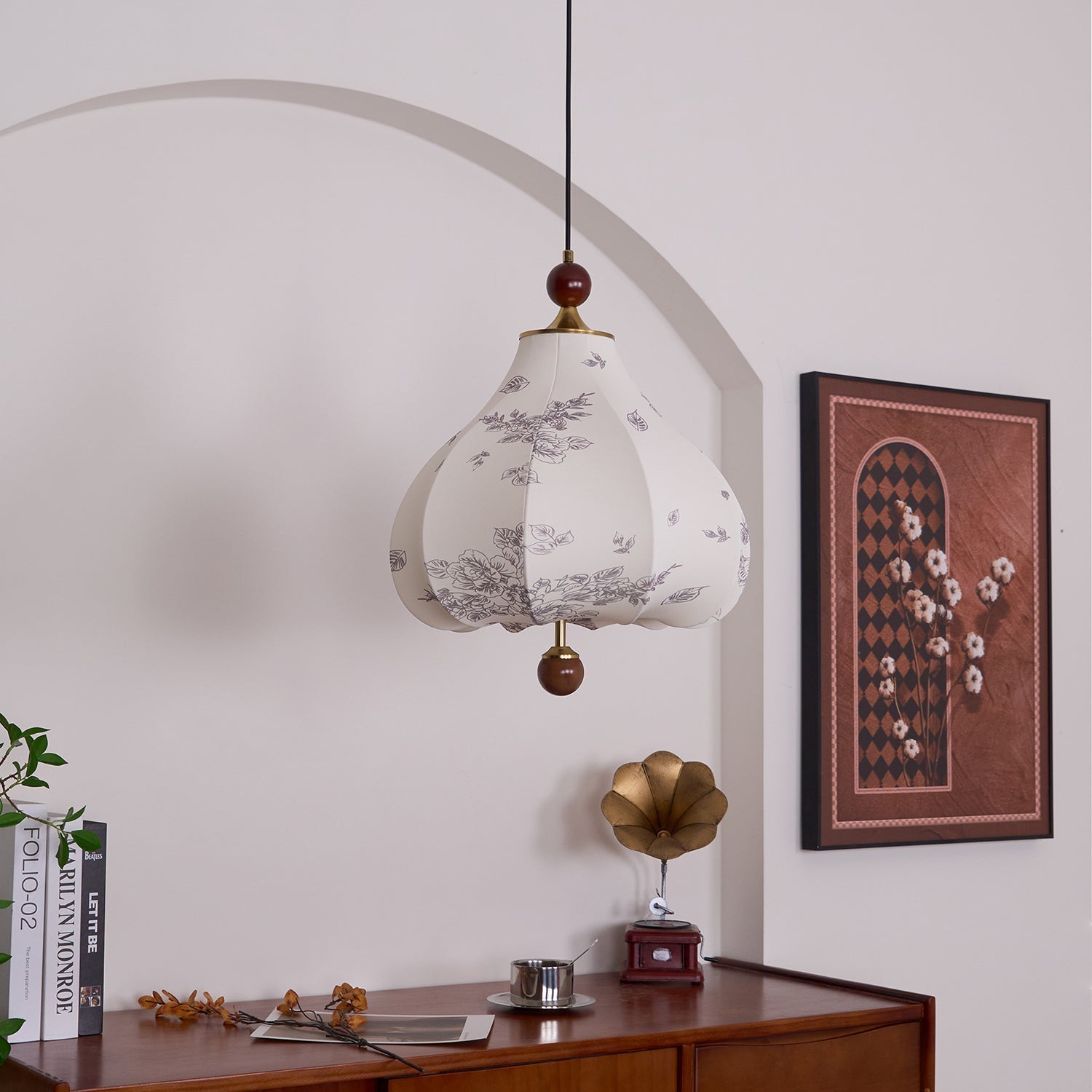 Favian Vintage Wood Pendant Lamp-Neutral Decor