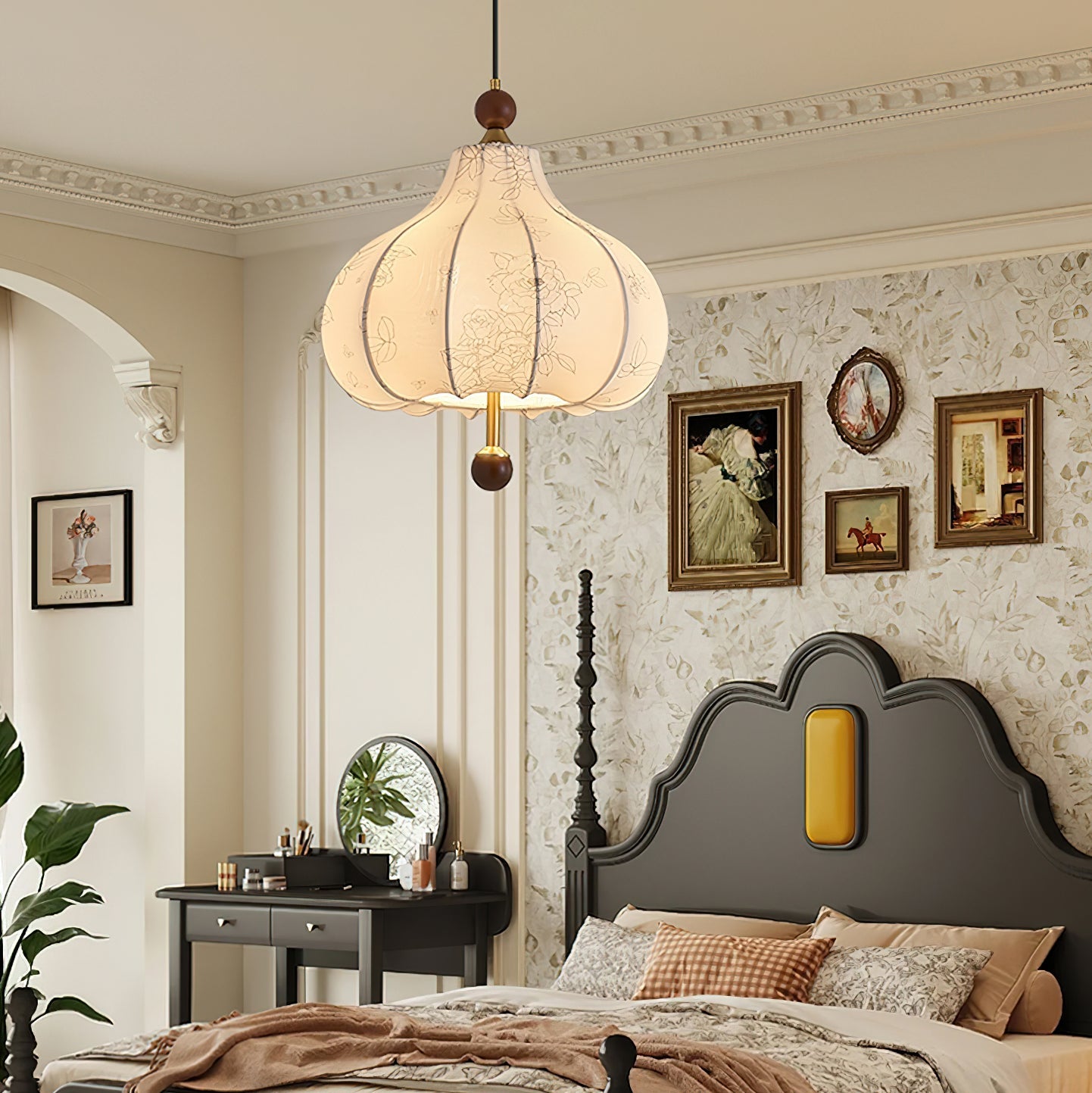 Favian Vintage Wood Pendant Lamp-Neutral Decor