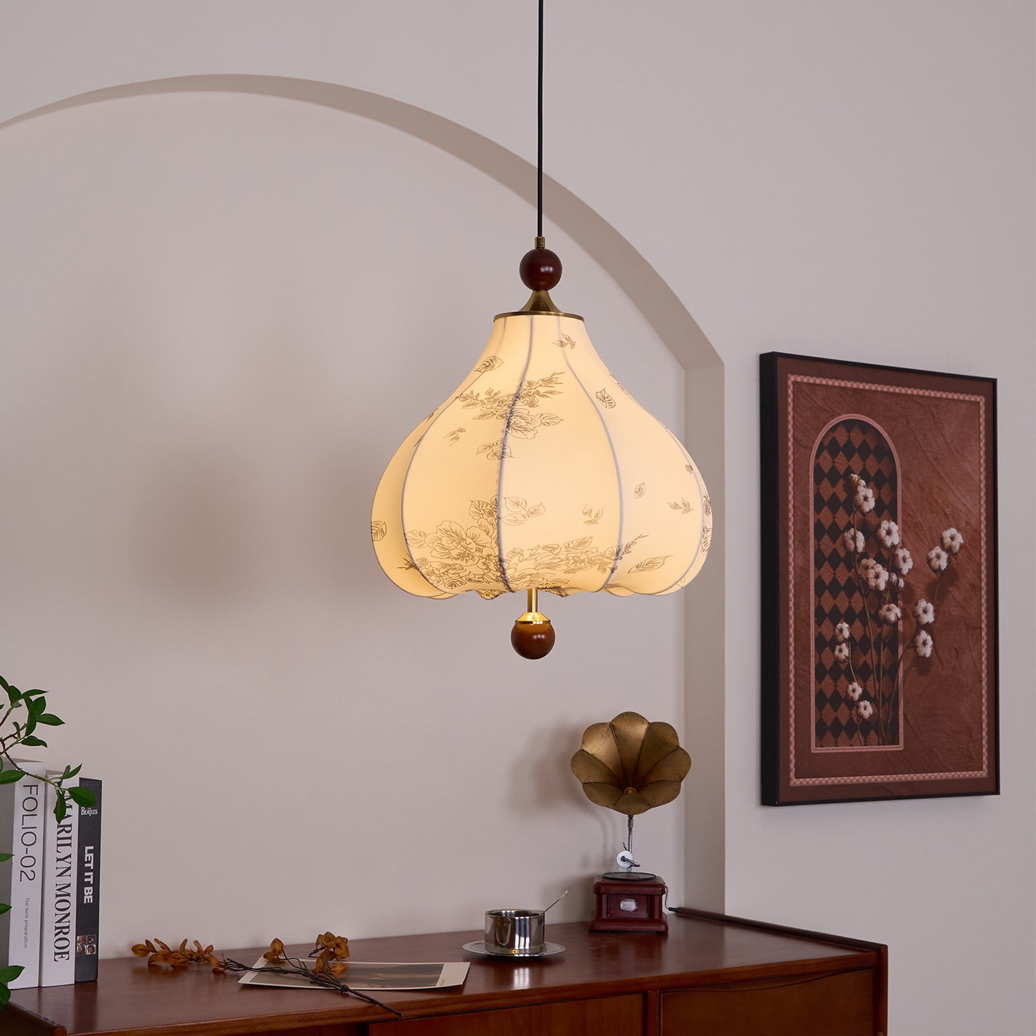 Favian Vintage Wood Pendant Lamp-Neutral Decor