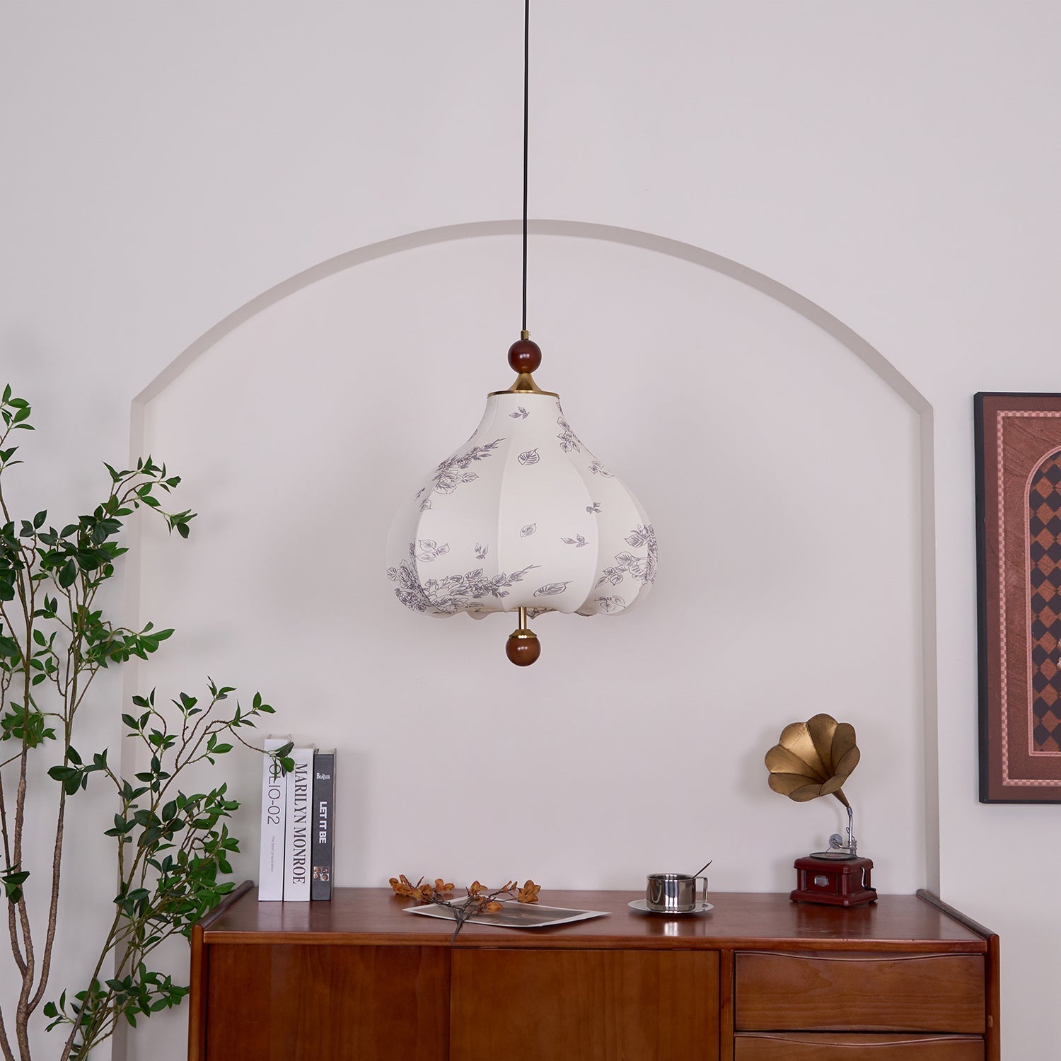 Favian Vintage Wood Pendant Lamp-Neutral Decor