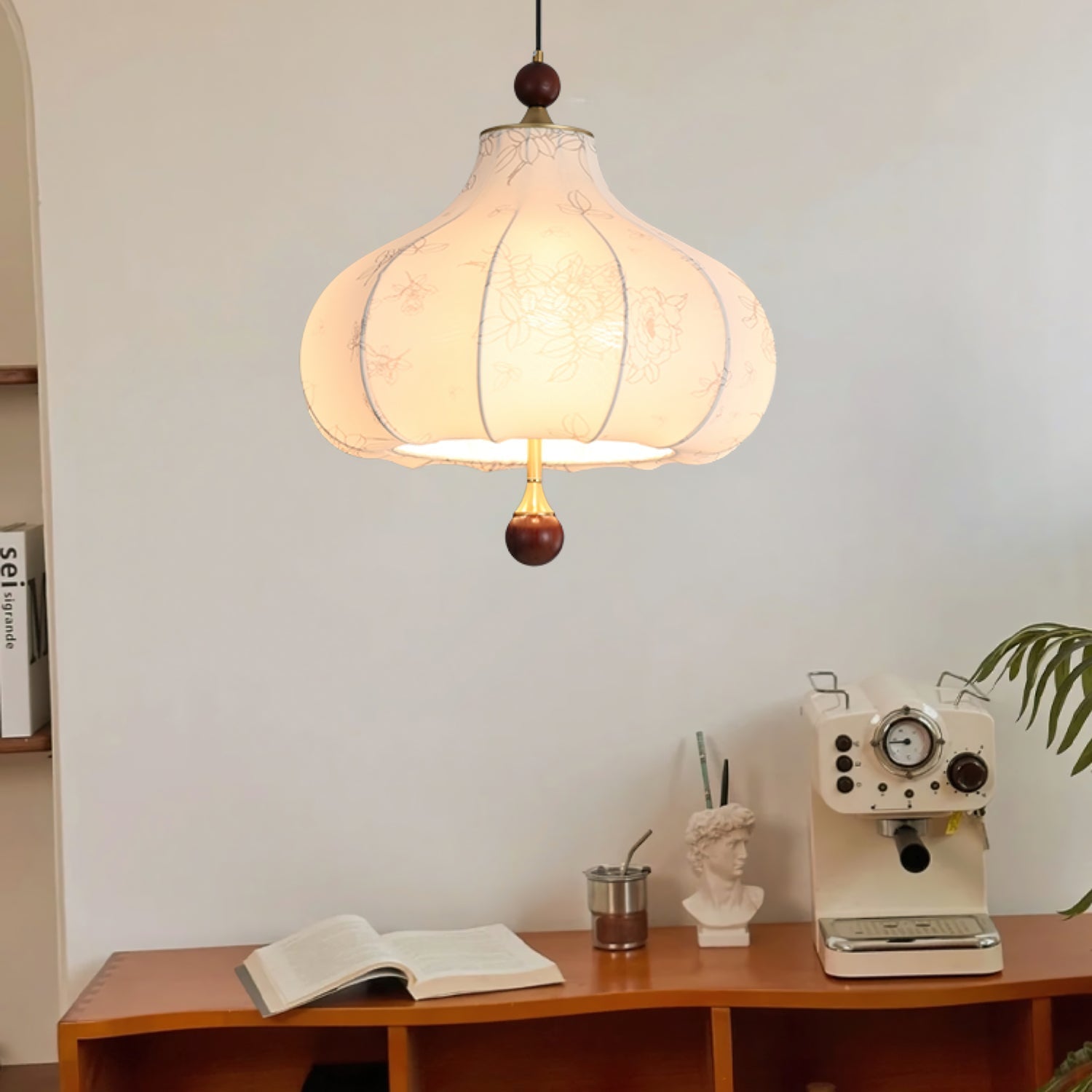 Favian Vintage Wood Pendant Lamp-Neutral Decor