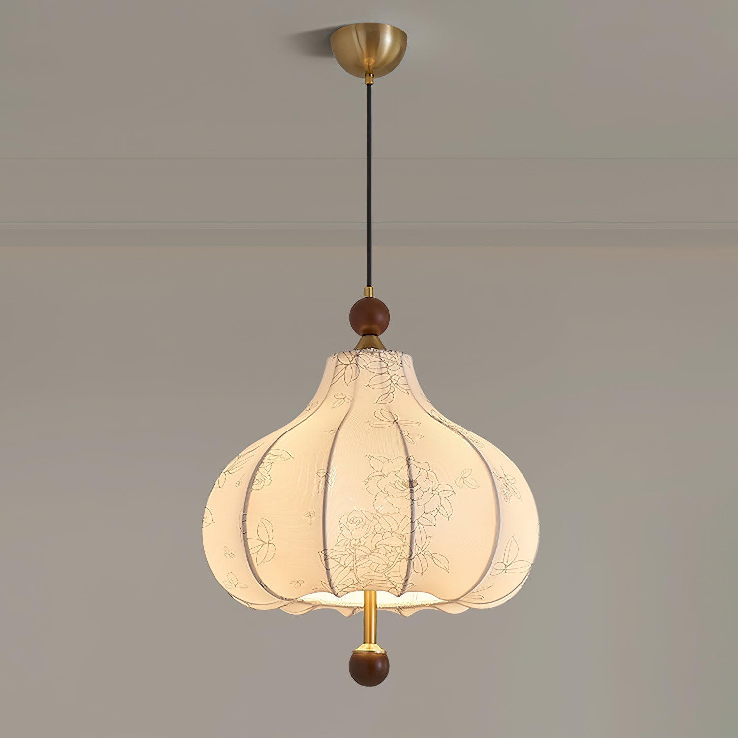 Favian Vintage Wood Pendant Lamp-Neutral Decor