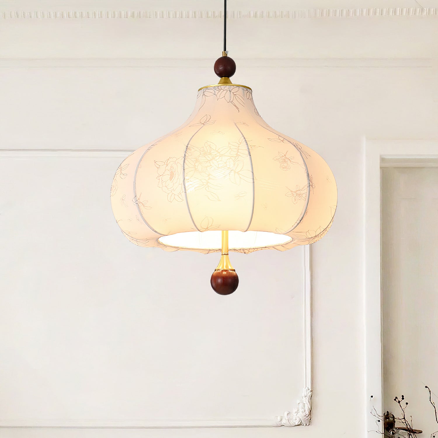 Favian Vintage Wood Pendant Lamp-Neutral Decor