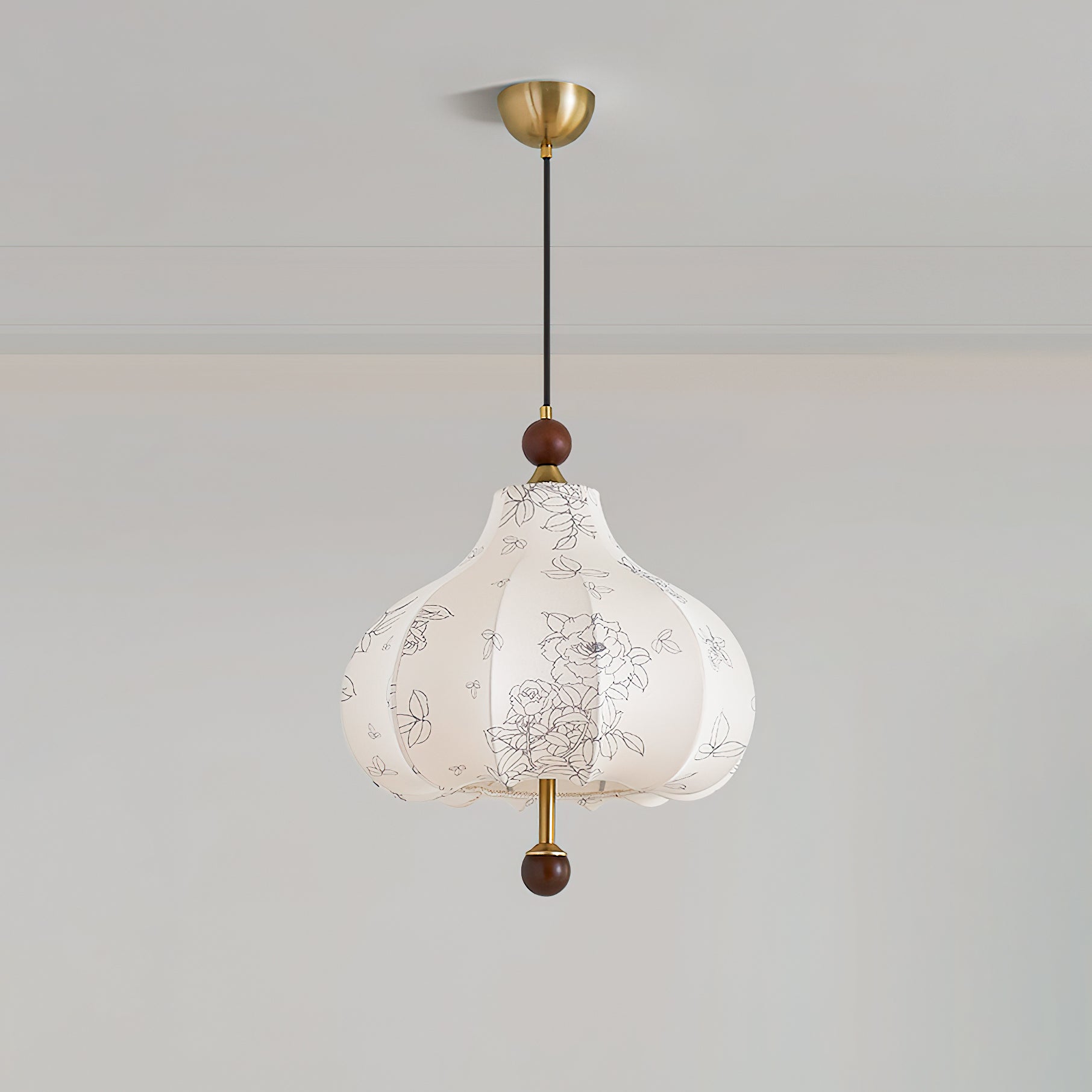 Favian Vintage Wood Pendant Lamp-Neutral Decor