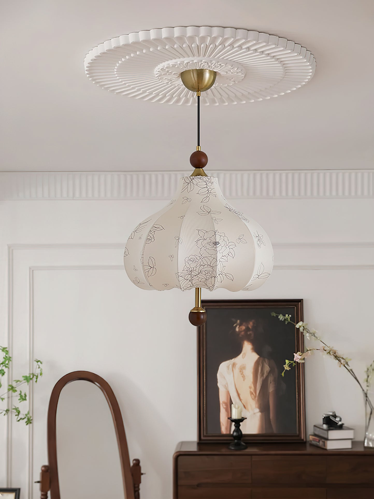 Favian Vintage Wood Pendant Lamp-Neutral Decor
