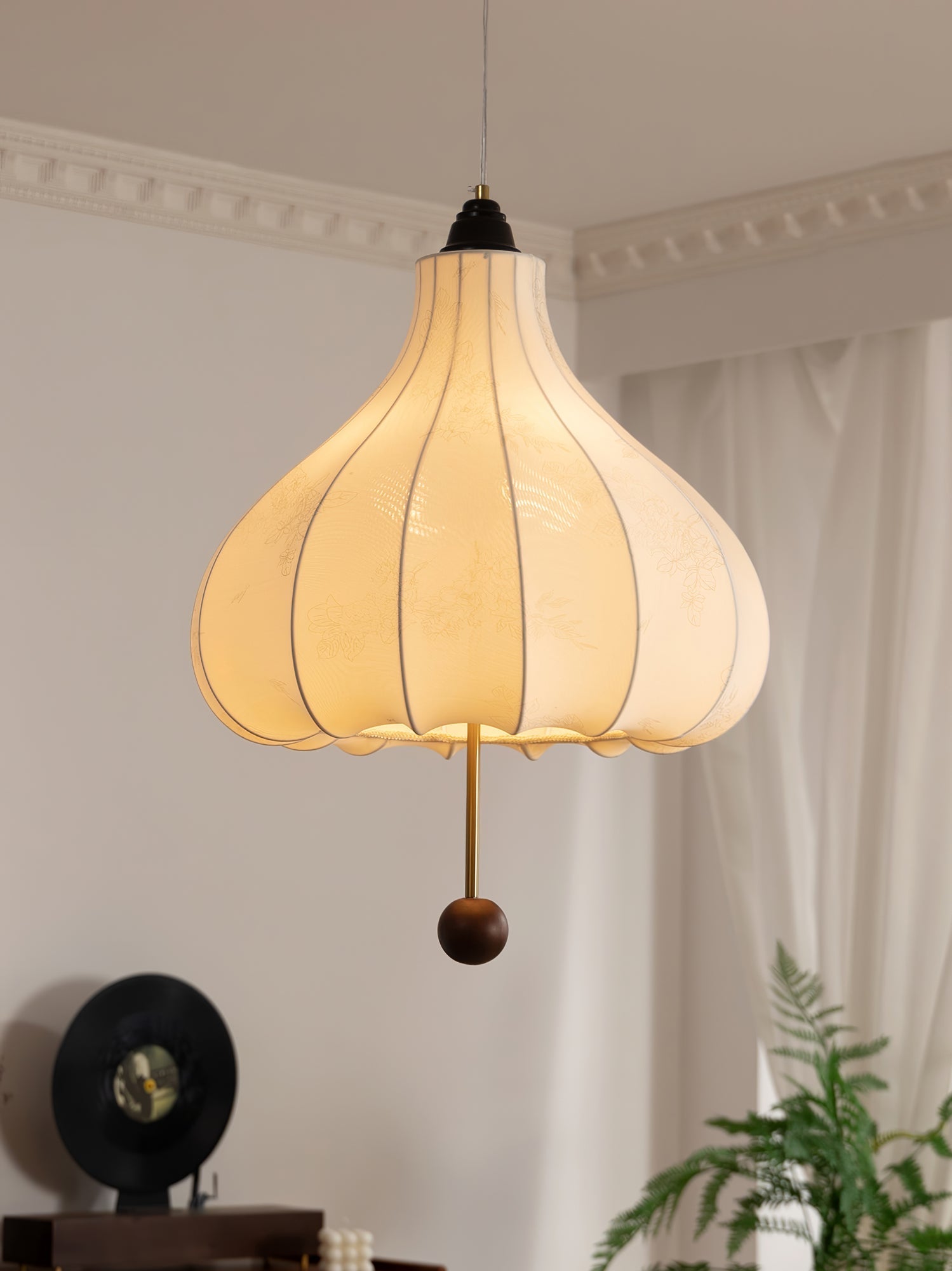 Docor Fabric Wood Pendant Light-Neutral Decor