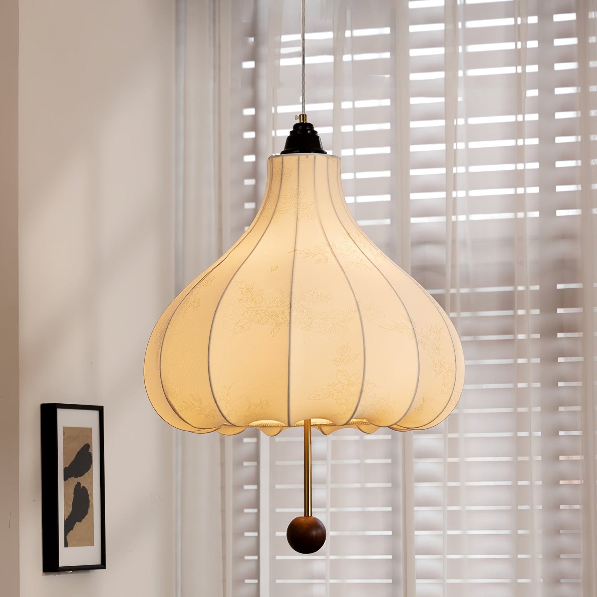 Docor Fabric Wood Pendant Light-Neutral Decor