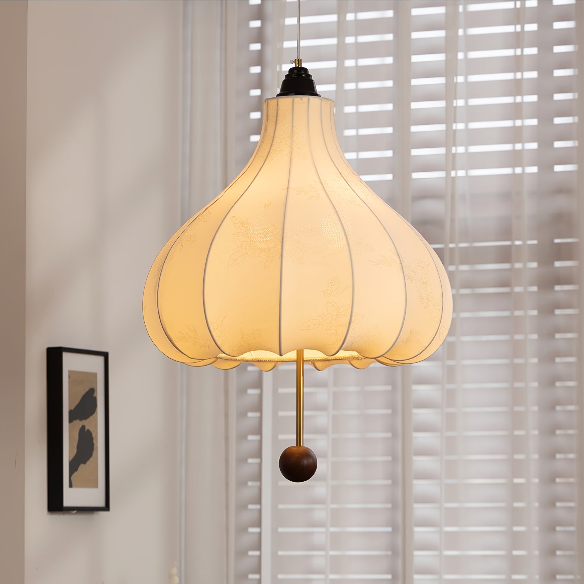 Docor Fabric Wood Pendant Light-Neutral Decor