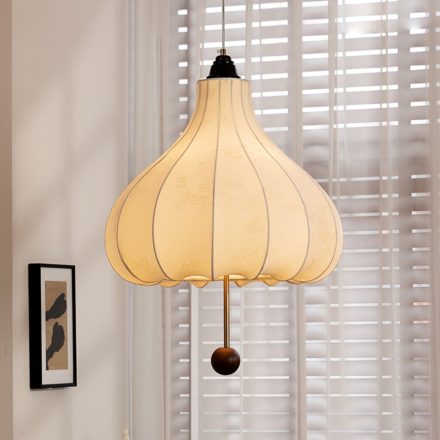 Docor Fabric Wood Pendant Light-Neutral Decor