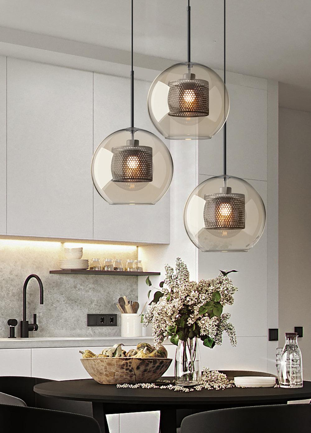 Lustra Pendant Lamp Chiswick Glass for Living Room-Neutral Decor
