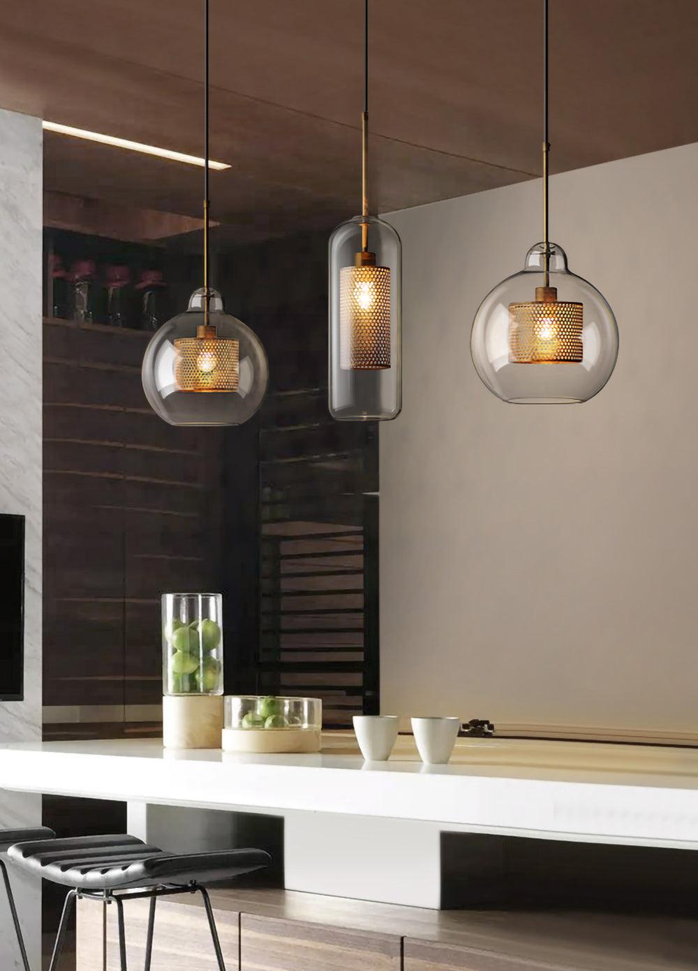 Lustra Pendant Lamp Chiswick Glass for Living Room-Neutral Decor