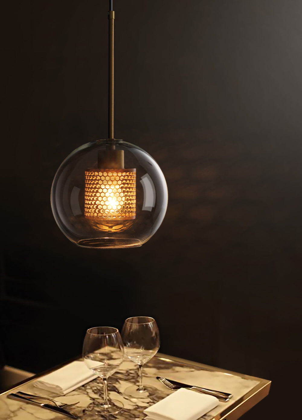 Lustra Pendant Lamp Chiswick Glass for Living Room-Neutral Decor