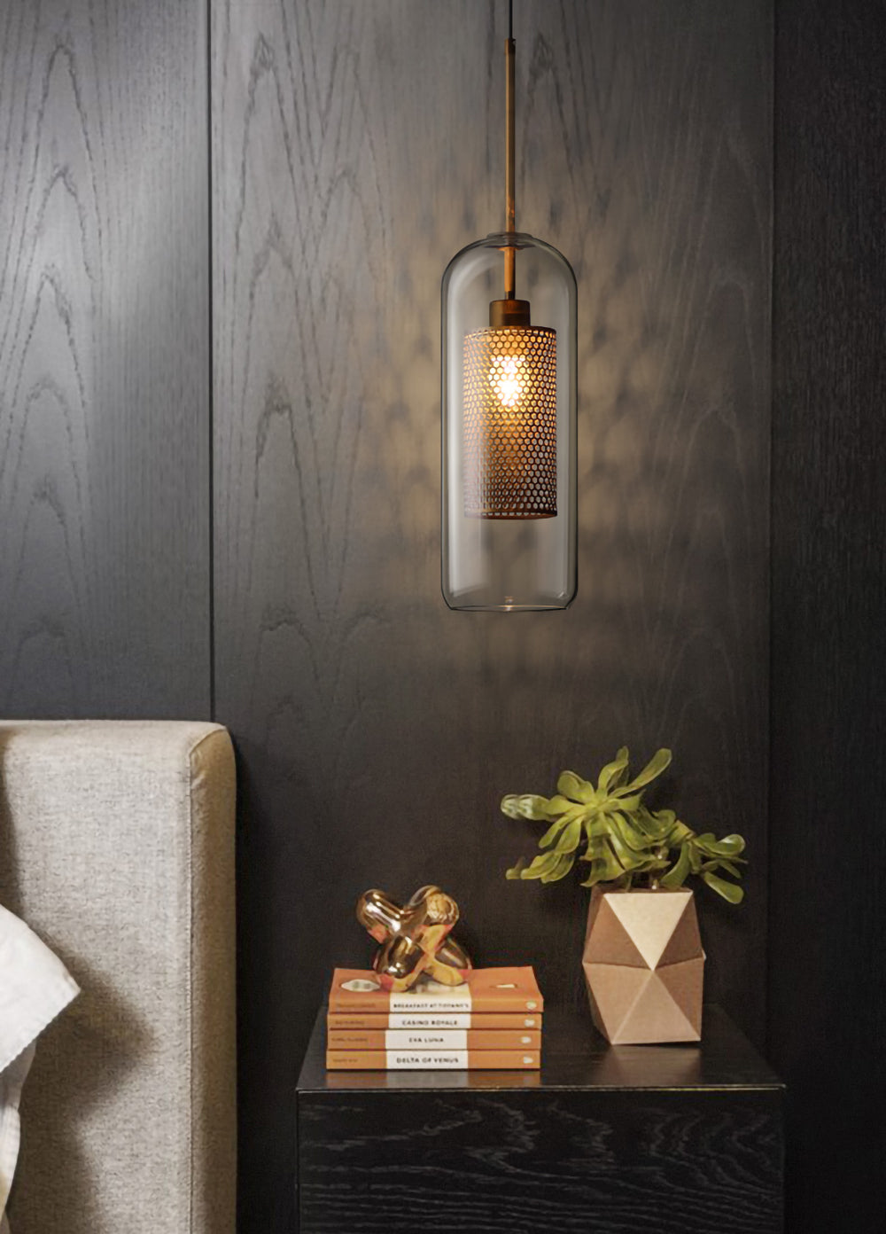 Lustra Pendant Lamp Chiswick Glass for Living Room-Neutral Decor