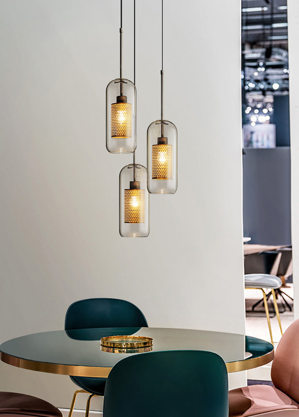 Lustra Pendant Lamp Chiswick Glass for Living Room-Neutral Decor