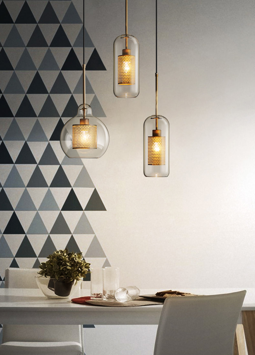 Lustra Pendant Lamp Chiswick Glass for Living Room-Neutral Decor