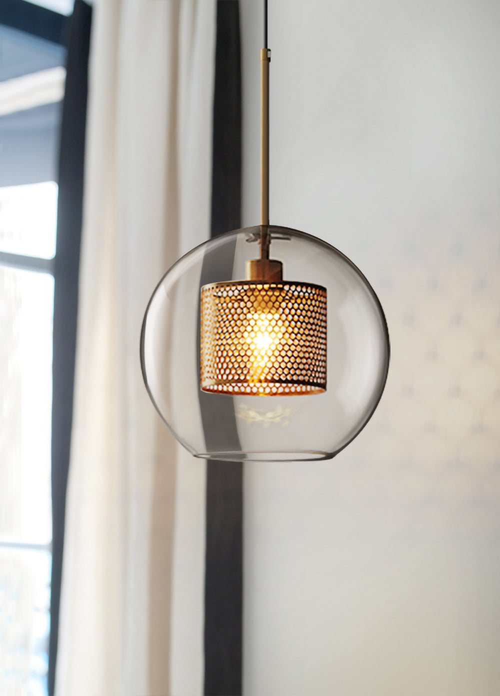 Lustra Pendant Lamp Chiswick Glass for Living Room-Neutral Decor