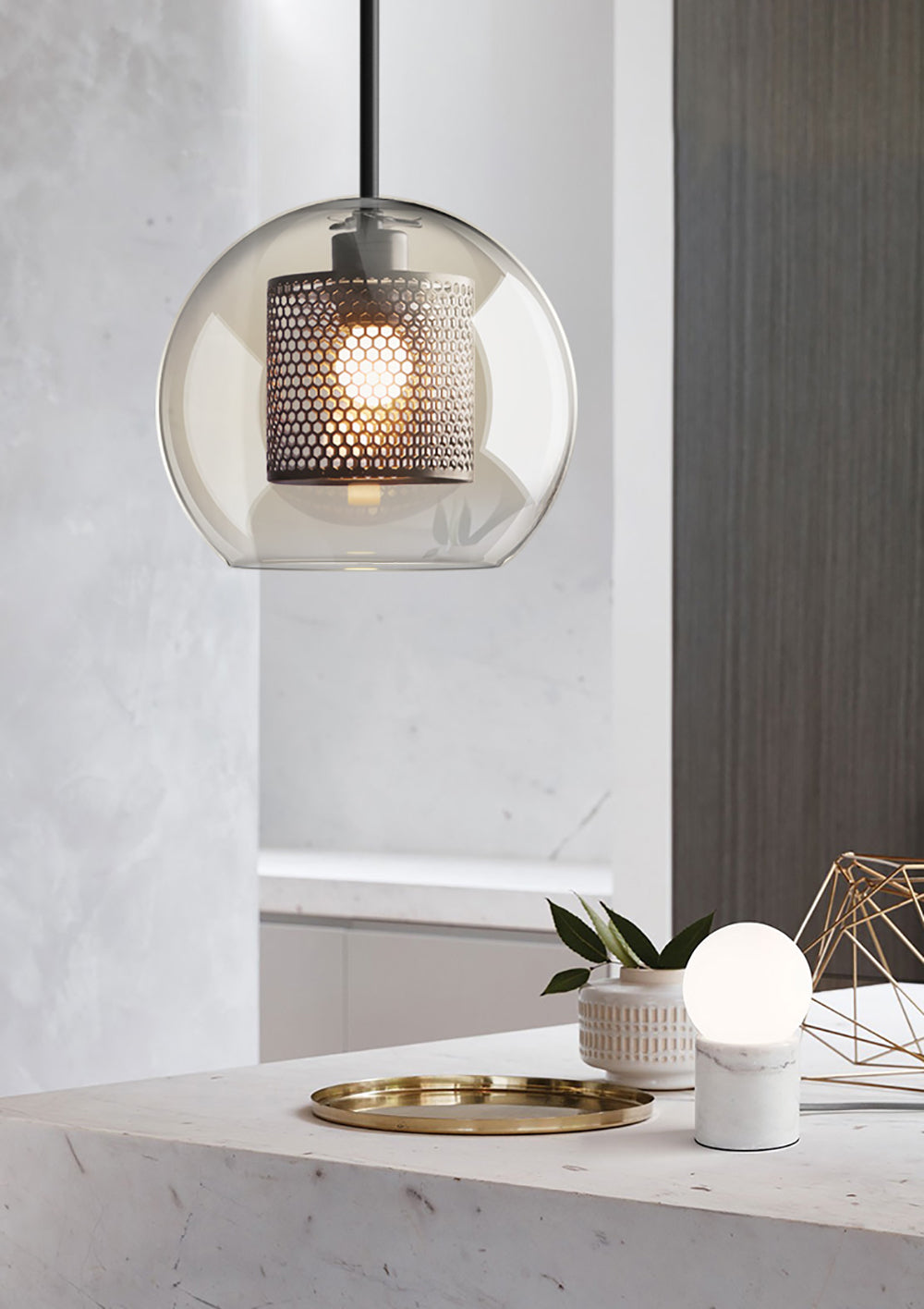 Lustra Pendant Lamp Chiswick Glass for Living Room-Neutral Decor
