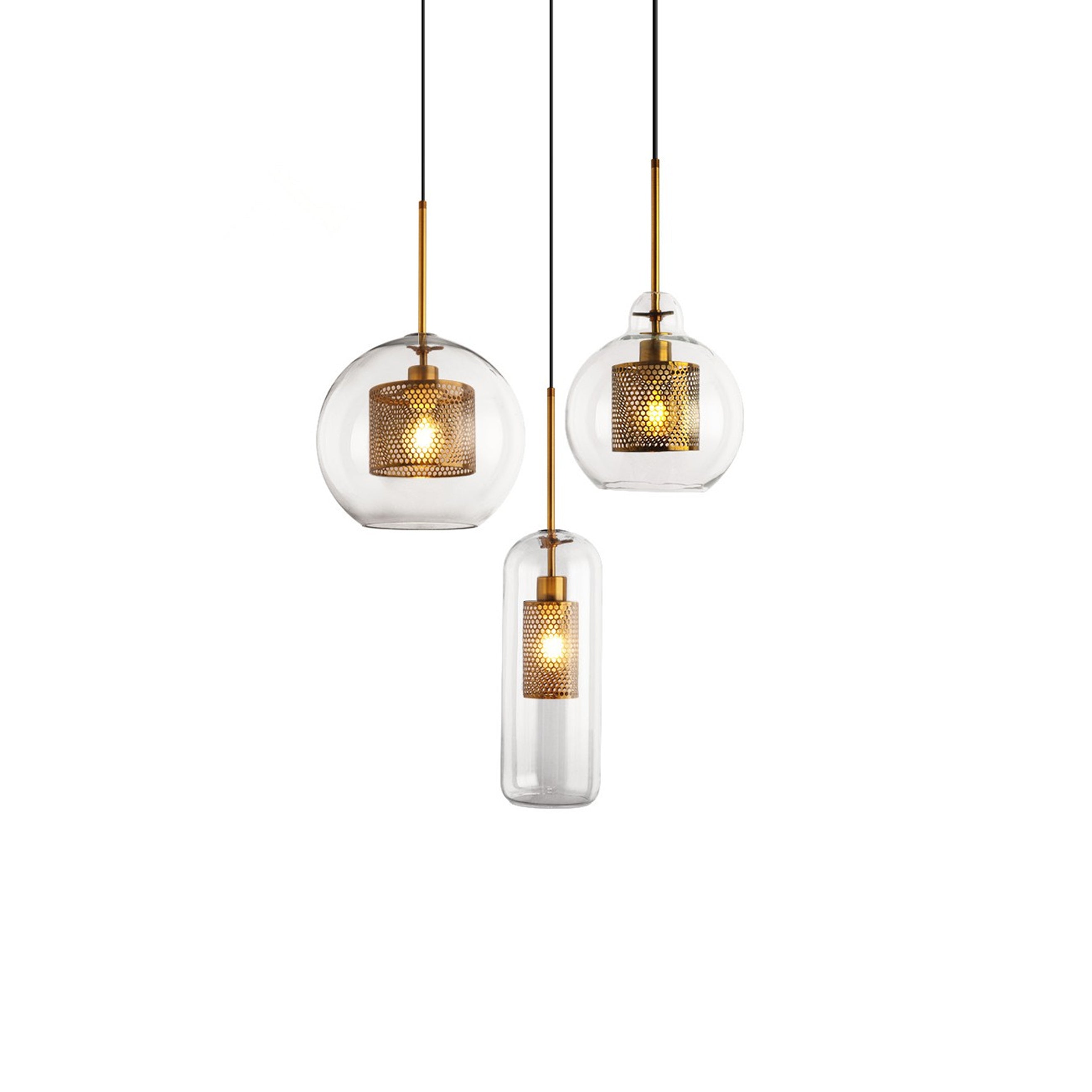 Lustra Pendant Lamp Chiswick Glass for Living Room-Neutral Decor