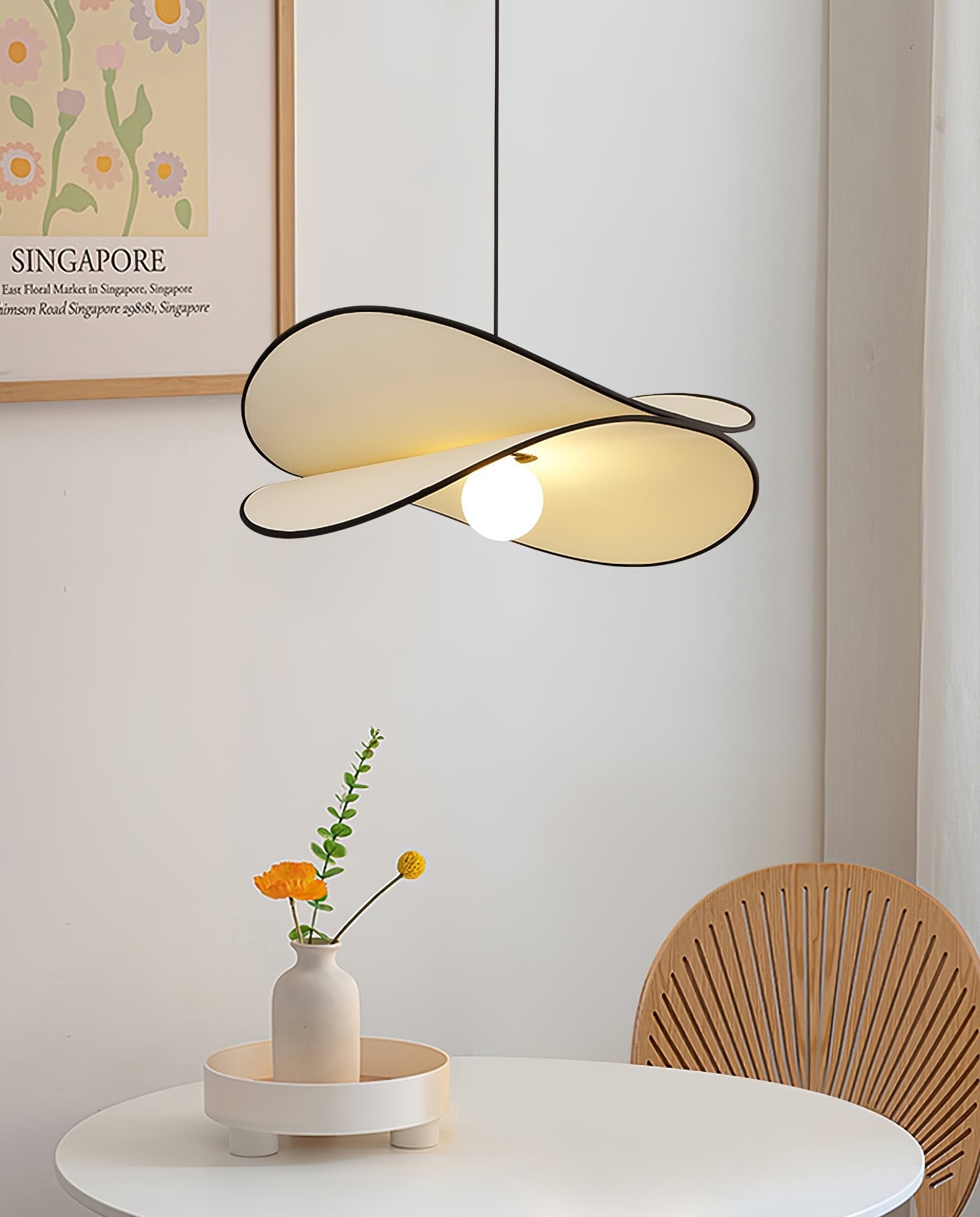 Cilene Fabric Artistic Pendant Lamp-Neutral Decor