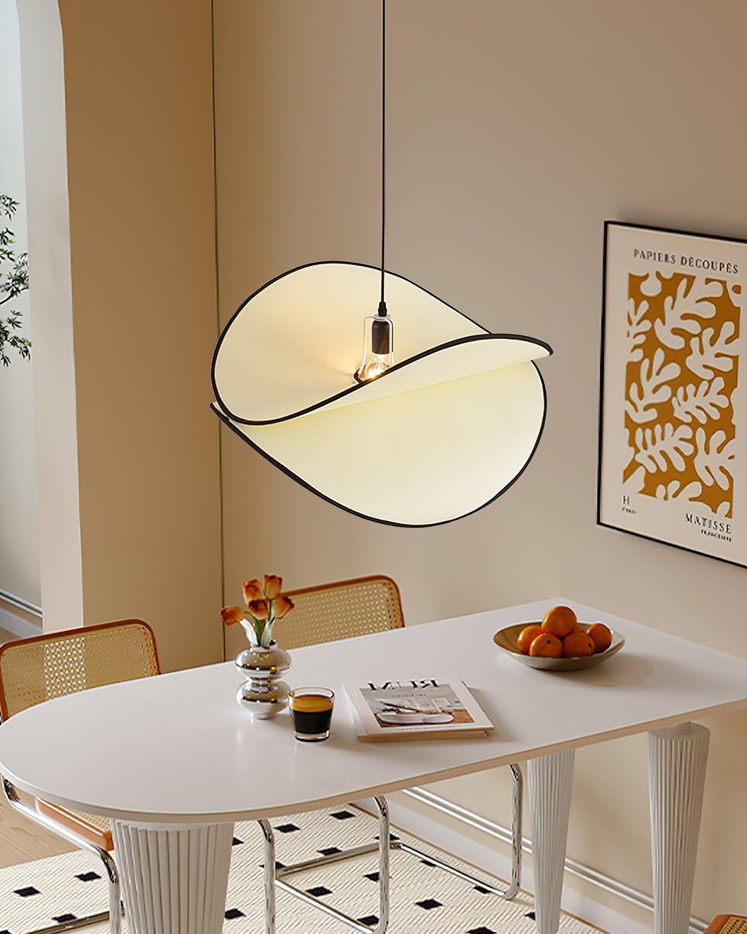 Cilene Fabric Artistic Pendant Lamp-Neutral Decor
