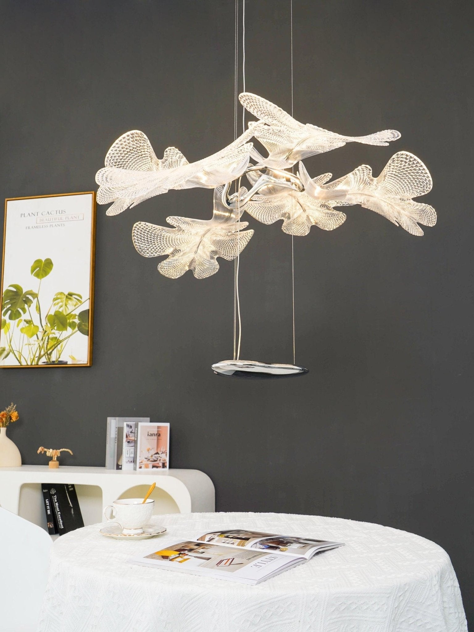 Ravis Chandelier Suspension Clear Leaf-Neutral Decor